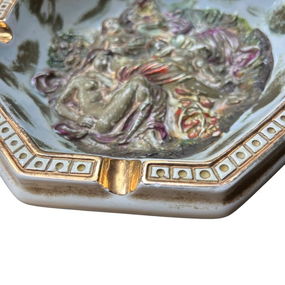 Vintage Capodimonte Porcelain Ashtray Large Signed And Dated “78 Made In Italy - Picture 9 of 12